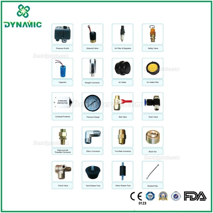 Dynamic DA7001CS Dental &ouml;lfreien leiselauf kompressor 30 liter mit schrank